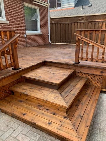Full deck restoration with oil stain in Cambridge